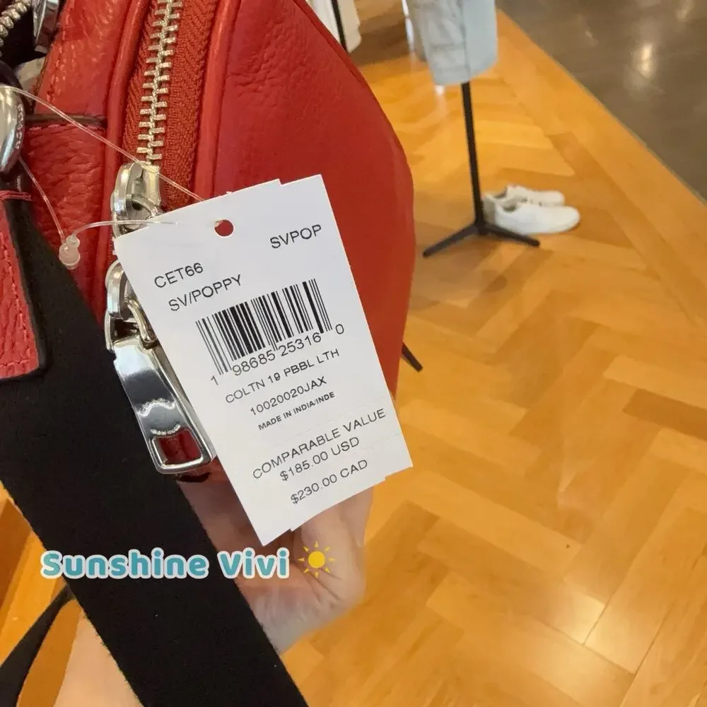 NWT Coach Colton Crossbody Bag 19 CET66 Pebble Leather Silver poppy